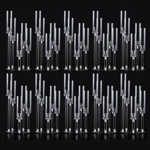 10Pcs Acrylic Candelabra Centerpieces for Wedding,5 Arm Clear Candelabra Table Centerpiece Acrylic Candle Stick Holders with Removable Lampshade for Party Easter Fireplace Decor Fit 0.8 LED Candle