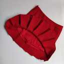 Women's High Waist A-Line Pleated Mini Skirt Short Tennis Skirt (Red)