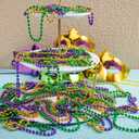 JOYIN 72 Pcs Mardi Gras Gold Green Purple Bead Necklaces, Multi Metallic Colors Necklace Set for Mardi Gras Party Favors Supplies, St. Patricks Day Costume Accessories Decorations