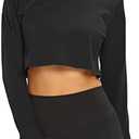 Mippo Long Sleeve Crop Tops Workout Athletic Gym Shirts Cropped Sweatshirts for Women L