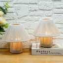 TRIROCKS Woven Cotton Rope LED Cordless Table Lamp Set of 2, 7'' Tall Battery Operated Desk Lamp, Boho Bedside Lamps Great for Living Room Bedroom Weddings Parties Patio Events