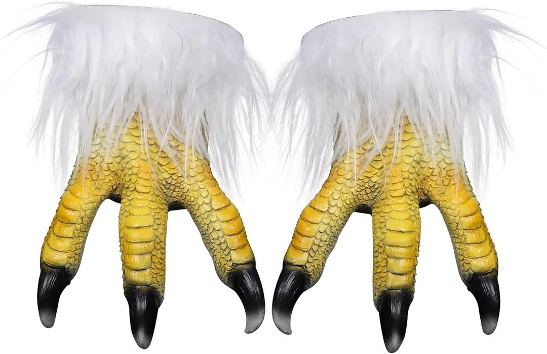 MOKRY PARTY White Eagle Claw Gloves Bird Foot Funny Animal Latex Hands Halloween Gloves Carnival Costume Props, 1Pair MOKRY PARTY White Eagle Claw Gloves Bird Foot Funny Animal Latex Hands Halloween Gloves Carnival Costume Props, 1Pair