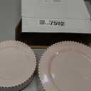 U-QE 60PCS Pink Plastic Plates - Heavy Duty Beaded Pink Disposable Plates for Party, Baby Shower, Wedding, Birthday - Serving 30 Guests Include 30PCS 10inch Dinner Plate & 30PCS 7inch Dessert Plate