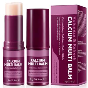 2PCS Calcium Multi Balm Stick, Calcium Volume Multi Balm Stick, Firming, Hydrating & Smoothing Collagen Moisturizing Stick for Eyes, Face & Neck (1 Count (Pack of 2))