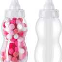 Tessco for you 2 Pcs Large Baby Milk Bottle Fillable Baby Shower 11 x 4 Inch Piggy Bank Plastic Container for Game and Gender Reveal Celebrations Party Favor Gift Decor (White)