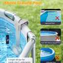 AC Pool Lights for Metal Frame Above Ground Pools with Transformer, LED Underwater Pool Light, 1500lm Dimmable 6000K Cool White, IP68 Waterproof, 15in Poolside Light with Remote Control, Gray