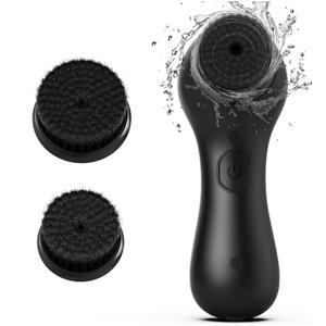 Facial Cleansing Brush, SHINCHIE Spin Face Scrubber, Waterproof Face Scrub Brush, Rechargeable Facial Exfoliator, Electric Cleanser for Deep Cleansing & Exfoliating, Rotating Skin Care Wash Kit -Black