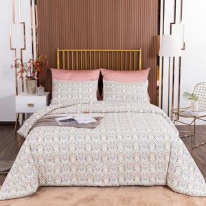 CLOTHKNOW Aztec Queen Comforter Set Boho Bedding Comforter Sets Geometric Bed Comforter with 2 x Pillowcases (White Blue Aztec)