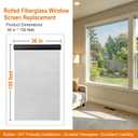Window Screen Mesh, Fiberglass Window Screen, Screen Door Mesh, Windows Screens and Screen Door Replacement, Patio Screen Mesh (White, 36inches x100feet)