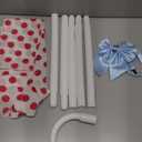 Shepherd Staff and White Costume Stockings with Blue Bows, Bonnet and Cane Set for Women Girls Halloween Party Dress Up