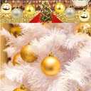 Christmas Balls Ornaments for Desktop Christmas Tree Decorations Baubles 24 Pieces 1.2 inch Mini Decorative Ball for Wedding Party (Gold)