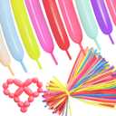 Pastel 260 long balloons 100 Pack Twisting Animal Balloons Assorted Color Thick Latex Modeling Long Magic Balloons for Animal Shape Birthday Weddings Kids' Party Decoration (pastel long balloon)