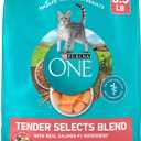 Purina ONE Natural Dry Cat Food, Tender Selects Blend With Real Salmon - 3.5 lb. Bag (EXP 06/30/27)