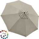 EliteShade USA 9ft Replacement Covers 8 Ribs Market Patio Umbrella Canopy Cover (CANOPY ONLY) (Beige)