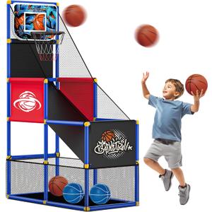 Adjustable Basketball Hoop for Kids Toddler Ages 3-8, SideMount & TopMount, Indoor Outdoor Carnival Games Competitions, Gift Boys & Girls Beg for, Rain or Shine, The Game Never Stops