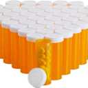 Juvale 50 Pack Empty Pill Bottles with Caps for Prescription Medication, 6-Dram Plastic Medicine Containers (Orange) (6 Dram)