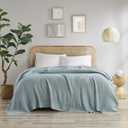 INK+IVY Bree Knit Throw Blanket for Bed, Sofa, and Couch, Lightweight, Breathable, Soft & Cozy Summer Blanket, Twin (66 in x 90 in) Light Blue