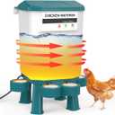 Nexum Heated Chicken Waterer - 2 Gallon Winter-Proof Poultry Drinker with Nipples and Stand, Auto Thermostat for Chickens, Ducks & Quail - Freeze-Resistant, Easy Fill (2 Gallon)