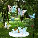 8 Pcs Hanging Butterfly Decorations, Butterfly Birthday Decorations Made with Foil Cardstock (not Transparent), Shiny Foil Look Thick 3D Paper Butterflies for Party, Baby Shower, Centerpiece