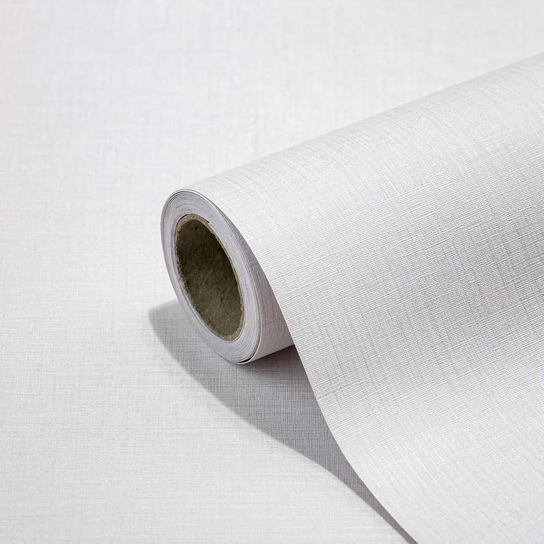 CAX Grasscloth Peel and Stick Wallpaper Beige Contact Paper 15.7"x 276" Beige Grasscloth Wallpaper Self-Adhesive Removable Wall Paper Waterproof Linen Wall Papers for Living Room Bed Room Cabinets