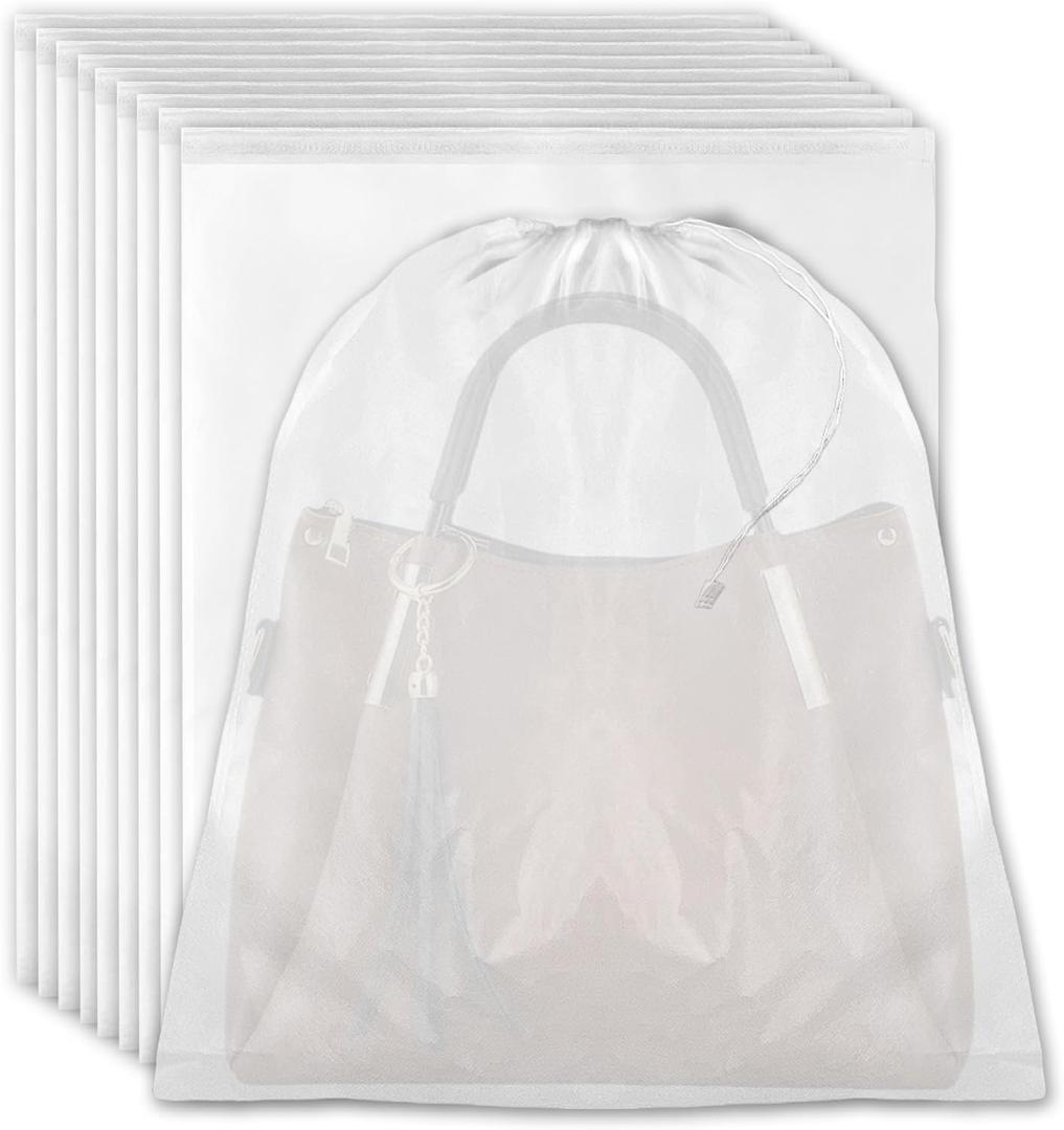 10pcs Dust Bags for Handbags - Purse Dust Protector with Rope for Storage Non-Woven Handbag Travel Organizer, 16 * 19inch