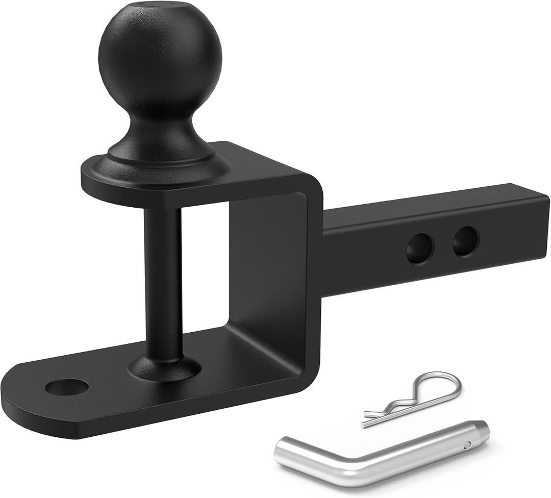 1-1/4" ATV UTV Trailer Hitch 3-in-1 Towing Ball Mount with 2" Ball Rated 3,500 Lbs with 1/2" Pin for ATV UTV Accessories