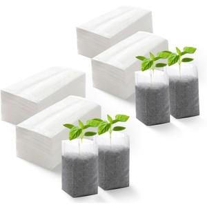 Plant Grow Bags 5.5"x6.3"200pcs Biodegradable Planting Bags Seed Starter Pots Non-Woven Seedling Nursery Pots Home Garden Supply for Vegetable Flower Fruit Tree