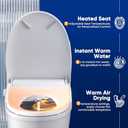 Bidet Toilet Seat Round Smart Electric Heated Toilet Seat with Warm Water & Dryer, Feminine & Child Wash, Self-Clean Stainless Steel Nozzle, Adjustable Water Pressure, Slow Close Lid