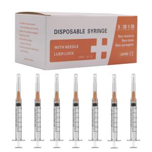 25 Gauge 1 inch Needle with Syringe(30 Pack) , 3ml Luer Lock Disposable Syringes with Needle ,Individually Wrapped