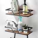 Ironing Board Hanger, 2-Layer Ironing and Iron Board Holder, Iron Board Wall Mount for Laundry Room Organization and Storage (Black)