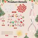 Liliaafar 344 Pcs Christmas Keychain Making Kit, Including 10 Keychain Clips 20 Extender Chain 102 Charms and Jewelry Plier for Adult DIY Crafting and Jewelry Making Christmas Party Favor Gifts