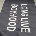 Long Live Boyhood Banner, Boy Nursery Decor, Canvas Banner Wall Hanging Flag Decor for Nursery Playroom Toddler Room, Boys Kids Room - Black
