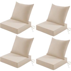 Outdoor Deep-Seat Cushion Set, 24 * 24 * 5.75inch, Beige, Set of 4