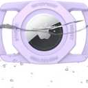 SANKALA Airtag Dog Collar Holder, Waterproof Airtag Case for Dog Collar, TPU & Silicone Full Body Covered Anti-Lost Apple Air Tag Collar Holder Protective Airtag Case for Pet Collar, Purple