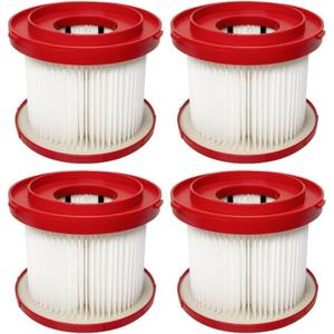 4 Pack Vacuum Filter Compatible With Milwaukee Shop Vac M18 Wet Dry 49-90-1900 0780-20 0880-20 Replacement Filters