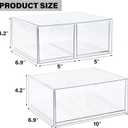 2 x Prsildan Acrylic Drawer Makeup Organizer with 3 Drawers, Clear Stackable Storage for Baby Bottles, Craft, Jewelry & Hair Accessories, Multi-Use for Vanity, Countertop, Office Desk Organization