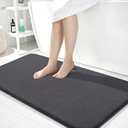 OLANLY Thick Memory Foam Large Bathroom Rugs 40x24, Extra Soft Absorbent Bath Rug, Quick Dry Bath Mat, Non-Slip, Machine Washable Mats for Bathroom, Tub and Shower, Home Decor Accessories, Dark Grey