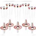 TemBe 47-  Disposable Plastic Champagne Flute, 5Oz Toasting glasses for decoration, Wedding, Birthdays, bridal shower party, Premium Quality and Reusable (Rose Gold) Copper-Plated Cocktail Coupe Glass 37