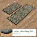 Collive Kitchen Mats for Floor 2PCS, Cushioned Anti Fatigue Mat Non Slip Waterproof Kitchen Sink Rugs, Washable Vintage Spring Floral Rug Comfort Standing Mat for Laundry, Desk, Bar, Office, Black