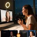 Ring Light for Computer Video Conference - Webcam Light for Monitor Clip On Remote Working Distance Learning Zoom Call Self Broadcasting and Live Streaming Influencer Light Laptop Video Conferencing