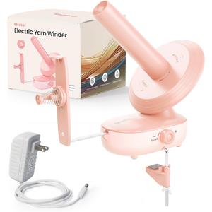 Yarn Winder, Electric Yarn Ball Winder with Stepless Speed at 2 Min/Ball and Large Capacity Up to 10oz, Automatic Knitting Tool Supplies for Crocheting and Knitting, Patented (Pink)