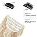 20 Inches Hair Extensions Clip ins, Curly Soft Synthetic Clip in Hair Extensions for Women and Girls (Color: Blonde with Beige Blonde Highlights)