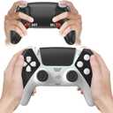 PC/PS4 Controller,Ymir Multi-Platform Wireless Remote for PlayStation 4,Steam,iOS, Android, Mac,Tesla with 2 Back Paddles,Turbo Function,1200 mAh Battery (Black)