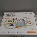 Tiny Land 110PCS Wooden Train Set  Toy Train with Tracks for Kids Ages 3-7, Compatible with Major Brands, Ideal Railway Playset for Boys and Girls, Great Birthday