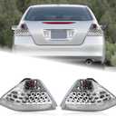 A Pair Tail Light Assembly Fit for 2006 2007 Honda Accord Sedan 4-Door Rear Light Left Driver and Right Passenger Side Rear Lamp Crystal Rear Brake Taillamp Clear Lens 33551-SDA-A32 HO2819130