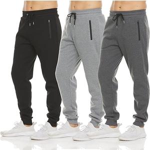PURE CHAMP Mens Sweatpants 3 Pack Fleece Active Athletic Workout Jogger Sweatpants for Men with Zipper Pocket Size 2 XL