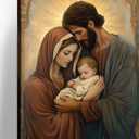KPLUNDO Holy Family Canvas Wall Art Catholic Art Jesus and Virgin Mary Picture Christian Painting Print for Living Room Bedroom Home Decor Frame,16.00x24.00 inch