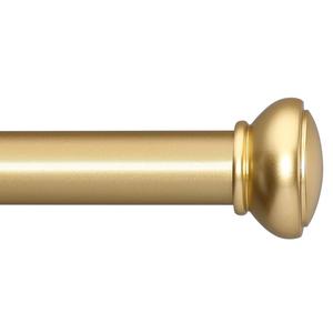 Heavy Duty Curtain Rods for Window 48-84", Telescoping Decorative Curtain Rod with Cap Finials, Adjustable 1 Inch Diameter Single Window Rods 48 to 84 Inch, Antique Brown Single Drapery Rod, Gold