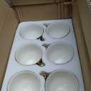 LETAOTAO Tea Cups and Saucers Set of 6, 7 oz Ceramic Turkish Coffee Cup With Gold Trim for Cappuccino, Latte, Mocha, Au Lait, Double Espresso, White