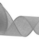 MECCANIXITY Burlap Ribbon Fabric Wired Edge Ribbons Gray 2-1/2 Inch x 10 Yard Wired Ribbon for Gift Wrapping, Bow, Wreath, Christmas Tree, Flower Bouquet,with Roller